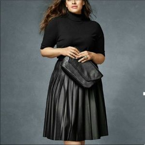 Lane Bryant Black Pleather Midi Skirt